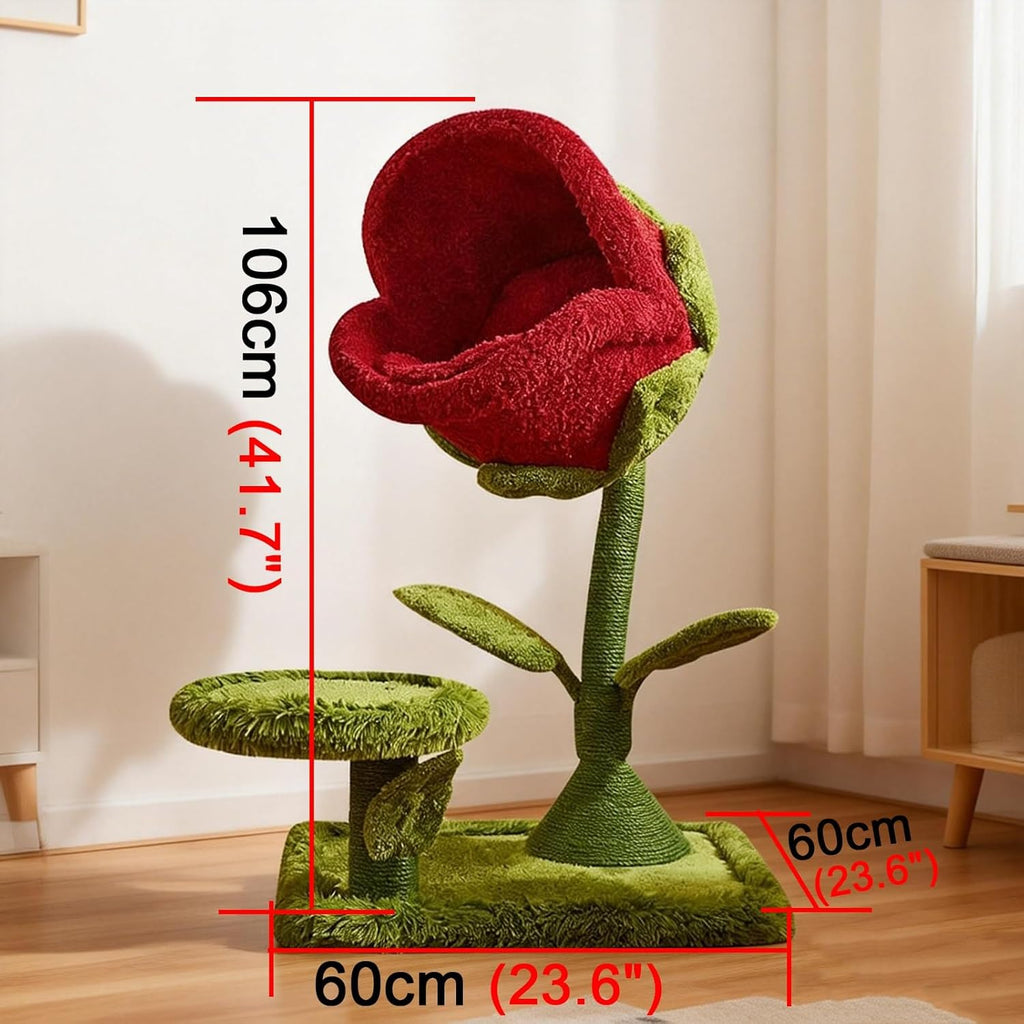 Rose Cat Tree with Sisal Rope Scratching