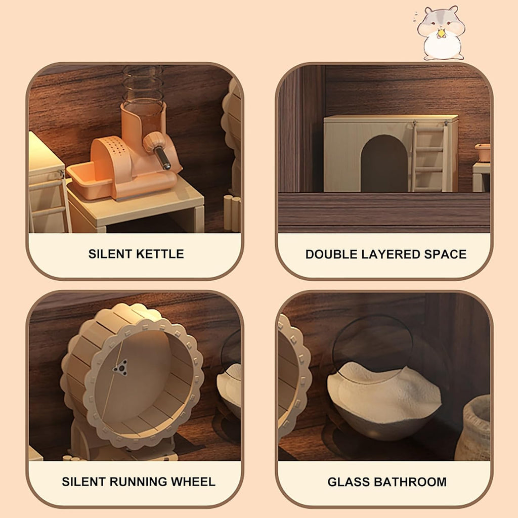 Wooden luxury villa cage for small animal