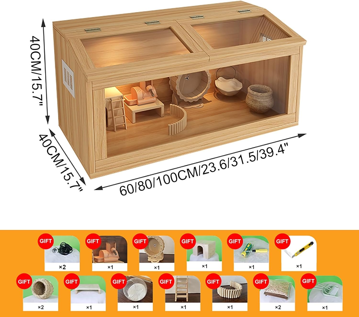 Wooden luxury villa cage for small animal