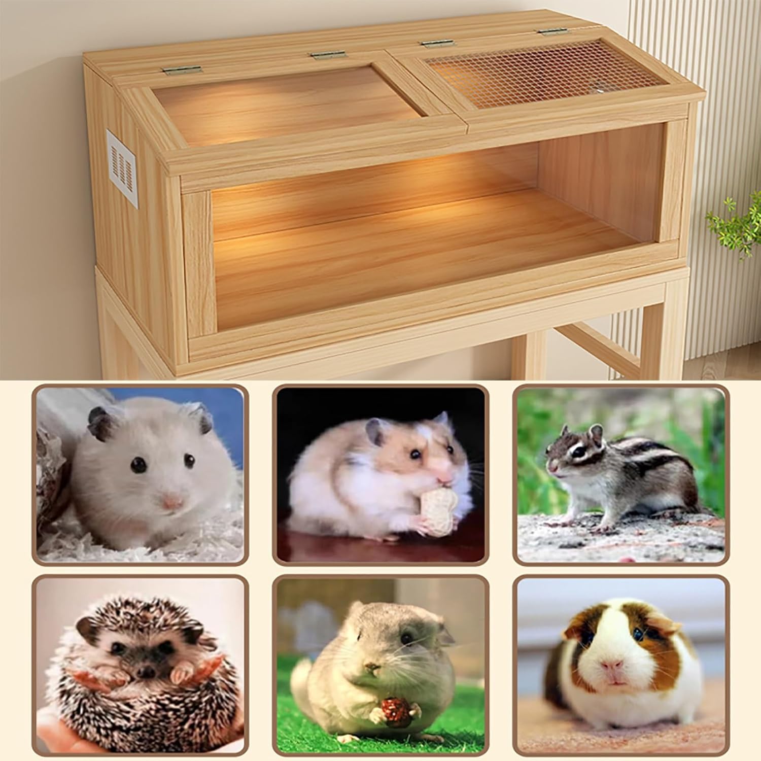 Wooden luxury villa cage for small animal