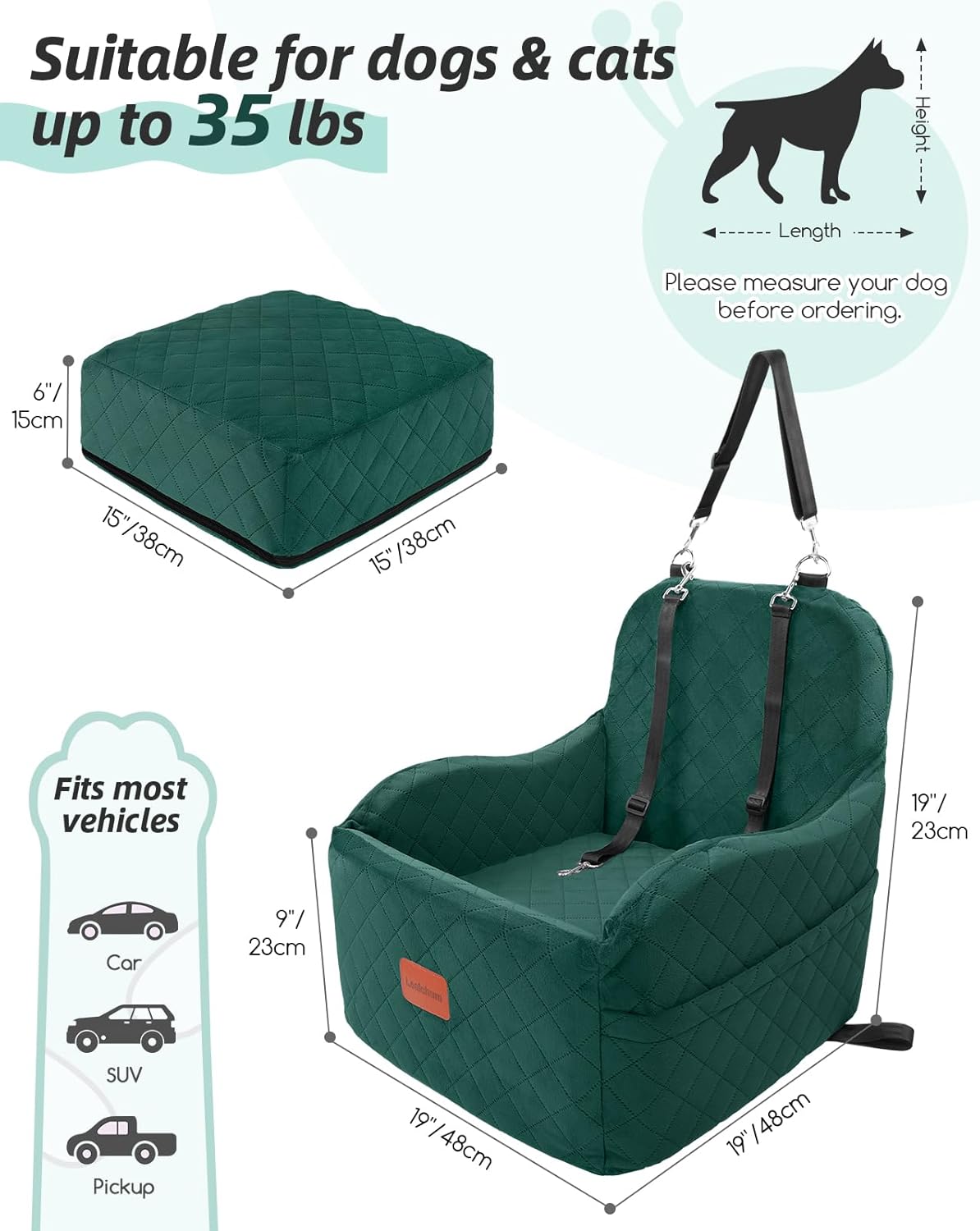 Dog Booster Car Seat for Small Dogs