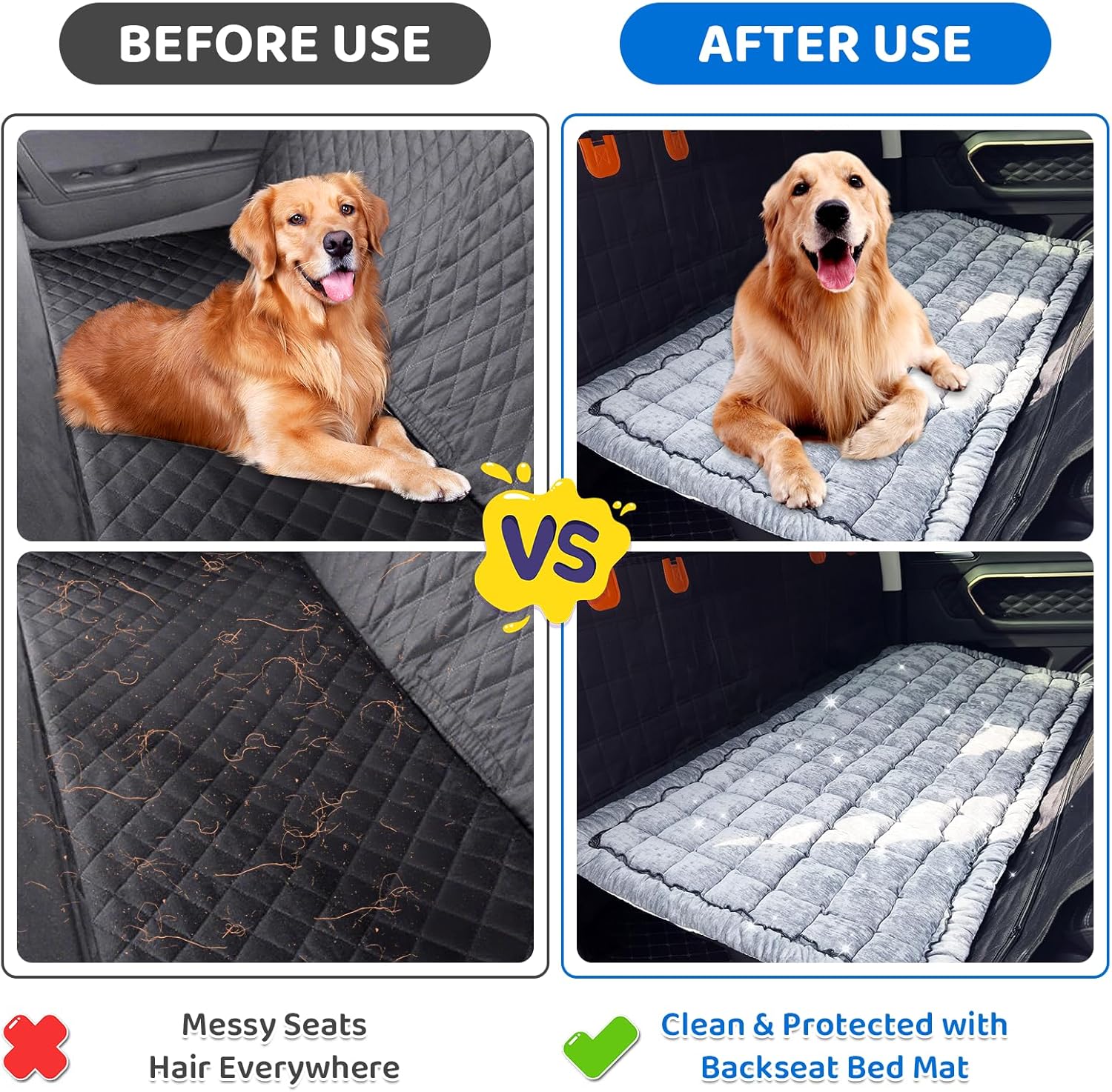 Dog Car Seat Cover for Back Seat