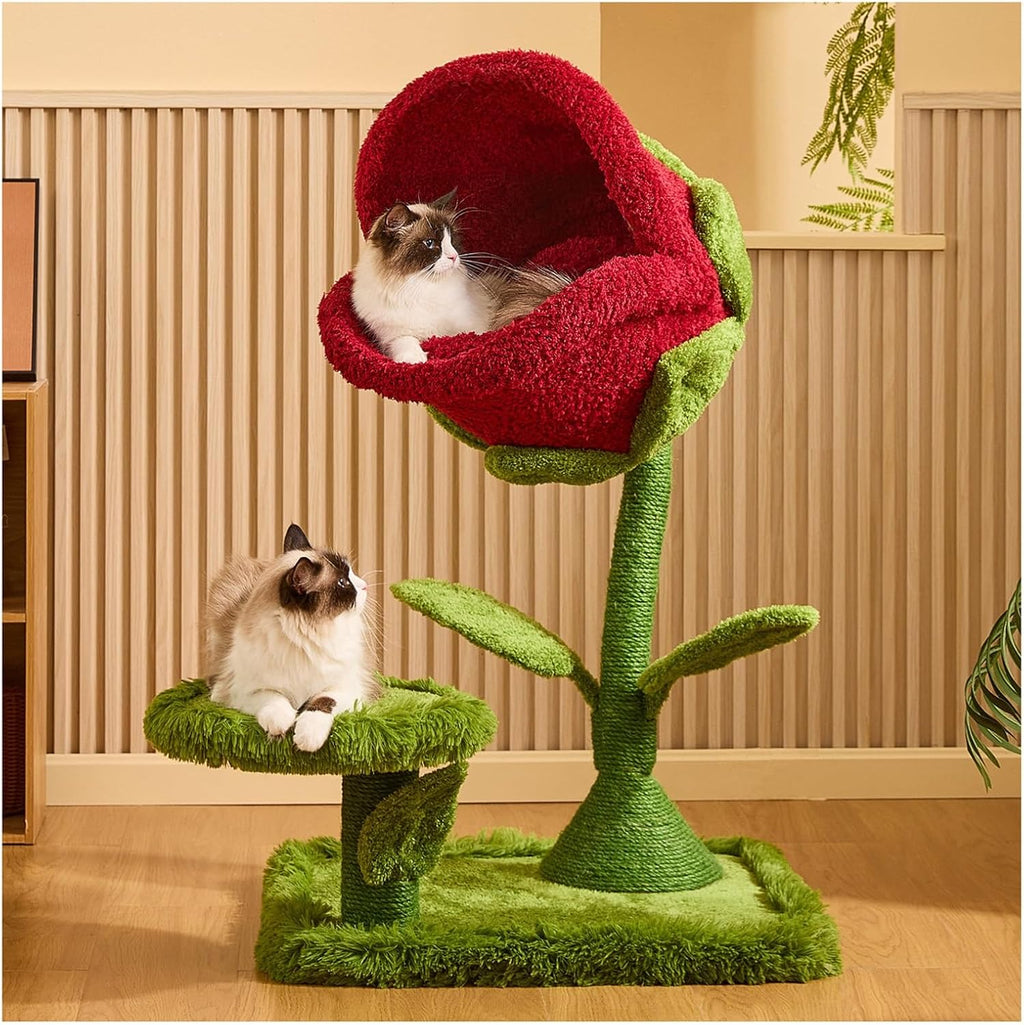 Rose Cat Tree with Sisal Rope Scratching