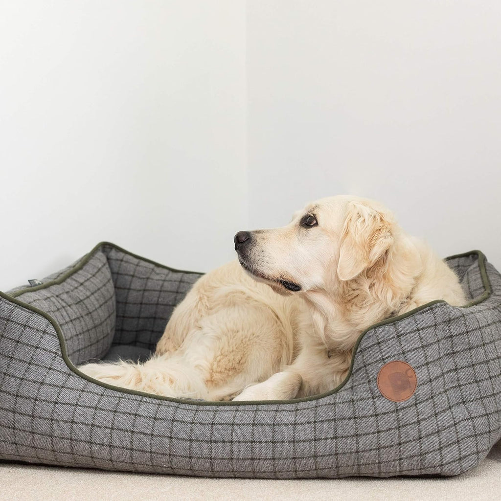 Square Dog Bed with Reversible Cushion